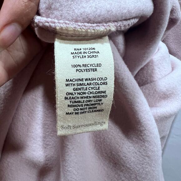 Soft Surroundings Pink Lounge Dress Front Pockets Detachable Scarf Women's PXS - Picture 5 of 9